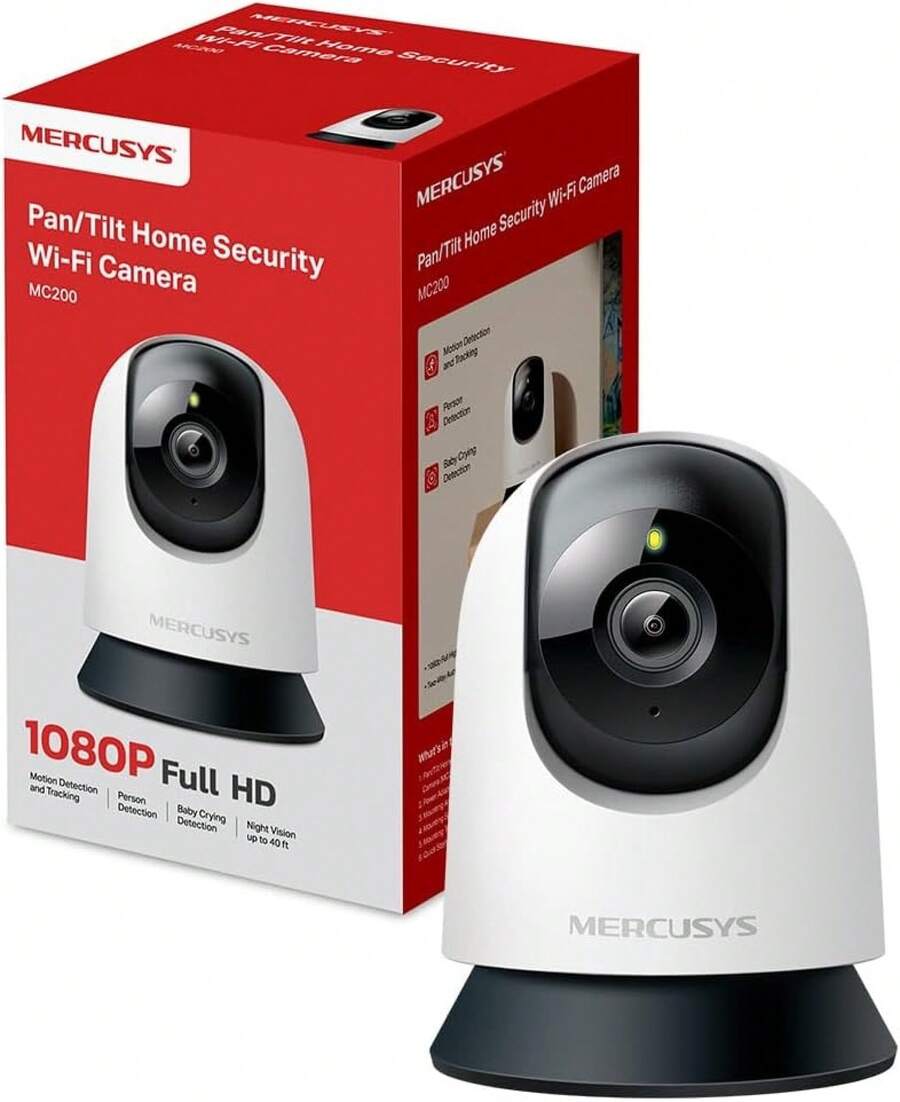 MERCUSYS MC200 Cámara Wi-Fi de Interior,1080P, IP Domo 360°, Funciona con Assistant y Alexa - 1080p - Ver 1