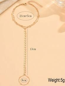 Cadena de espina de pescado de moda y personalizada, cadena de empeine, cadena de tobillo versátil, cadena de dedo del pie plegable, cadena de tobillo para mujer - Dorado - Ver 4