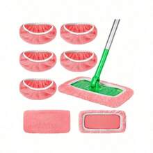 1/5Pcs Reusable Microfiber Mop Pads Compatible With Sweeper, Dry And Wet Dual-Purpose Flat Mop Covers, Washable Pads For Surface/Hardwood Floor Cleaning (Mop Not Included) - Nhiều màu - Xem 7