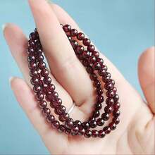 波西米亚风优雅天然石榴石手链，女士珠宝，送给朋友和女朋友的礼物 - 紅色 - 查看 2