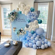 102pcs Blue And White Balloon Arch Kit,18 12 10 5 Inch Different Size Light Blue And White Balloon Garland Kit, Balloons For BabyShower,Birthday,Gender Reveal ,Wedding,Anniversary Decorations - Light Blue - View 6