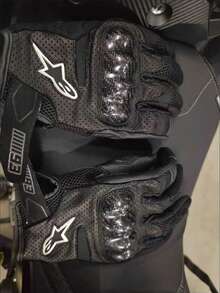 Alpinestars Motorcycle Gloves SMX-1 AIR V2 Microfiber Leather Carbon Fiber Gloves Cycling Motorbike Moto Motocross Bicycle Breathable Protective Wear Resistant Touch Screen Gloves For Men Women - 黑色 - 查看 8