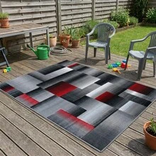 1pc Modern Nordic Geometric Pattern Washable Non-Slip Faux Wool Carpet, Suitable For Living Room & Bedroom - Multicolor - View 4