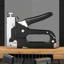 4 In 1 Staple Gun Heavy Duty Manual Stapler Adjustable Force High Carbon Steel Construction Compatible With N U T I Nails For Wood Upholstery Carpentry Furniture Repair Wall Decoration Photo Frame Fixing Home DIY And Crafting Projects - A - View 6