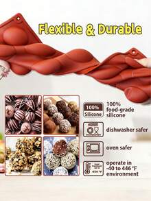 Cetakan Silikon Setengah Bola 6 Rongga, Cetakan Kue untuk Membuat Bom Cokelat Panas, Kue, Jeli, Mousse Kubah, Cocok untuk Pesta Natal - Seperti yang Ditunjukkan - View 8