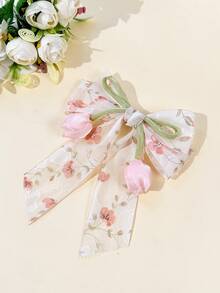 1 Stück Süße Mode Blumen Mesh Tulpe Blume Haarspange für Frauen, vielseitig minimalistischer eleganter Haarschmuck mit Schleife, geeignet für tägliche Fahrten, Festivals, Partys, Geburtstage, Reisen, Fotografie, jede Gelegenheit, tolles Geschenk für die beste Freundin, Haarklammern, Sommer, Feiertage, Party - Verschiedenfarbig - Übersicht 6