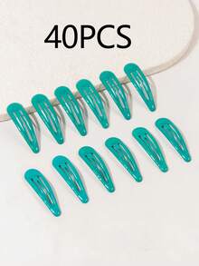 2026 New Arrival Most Popular Blue & Green Water Drop BB Hair Clips, 12pcs/Pack, Suitable For Hairstyle Fixing, Daily Use Or Party Styling - Blue-green - View 7