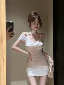 Women Short Dresses - White - View 5