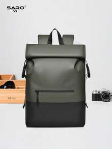 saroxi Men's Black Casual Lightweight Backpack, Portable Suitable For Travel, School, Large Capacity, Gift For Men - Green - View 8