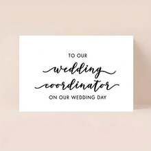 1pc Wedding Coordinator Thank You Card Elegant Cursive Script Stylish Typography Heartfelt Appreciation Message Suitable For Wedding Planners Event Organizers Coordinators Colleagues Friends & Loved Ones Perfect For Post-Wedding Gratitude Events - One Size Fits All - View 4