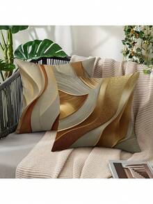 2pcs Minimalist Geometric Striped Pattern Printed Pillow Covers, Suitable For Various Room Cushions - Room Decor - Bedroom Decor - Holiday Decor - Party Decor - (Pillow Insert Not Included) - (No Embroidery) - (Multiple Sizes) - (Single-Sided Print) - 2pcs - View 3