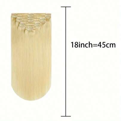 Tóc nối kẹp cho nữ, 8 miếng, tổng cộng 120g, tóc thật, dệt đôi liền mạch, không rụng tóc, kẹp chống rối, thoải mái và thoáng khí - màu vàng hoe 613#, giúp tăng độ dày và vẻ quyến rũ tức thì.