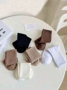 Pacote com 6/3/1 pares de meias esportivas até o joelho, meias de cano médio, macias e confortáveis, absorvem a umidade, adequadas para homens e mulheres, outono/inverno, esportes, uso casual, negócios, férias, presente ideal para o Dia dos Namorados. - Multicolorido - Ver 2