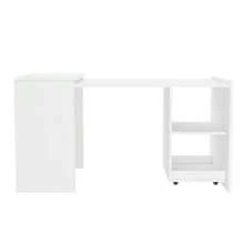 126x55x72.5cm Multifunctional Folding Table That Combines A Desk And Cabinet In One Design, With Two Storage Compartments For Efficient Organization, High Load Capacity, White. - 白色 - 查看 12