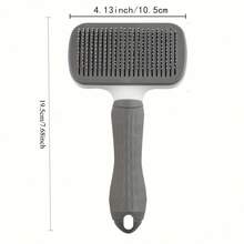宠物美容漂浮式按摩刷+易清洁去毛手套+狗狗刷，通用宠物美容工具，温和不掉毛，可水洗 - 灰色 - 查看 3
