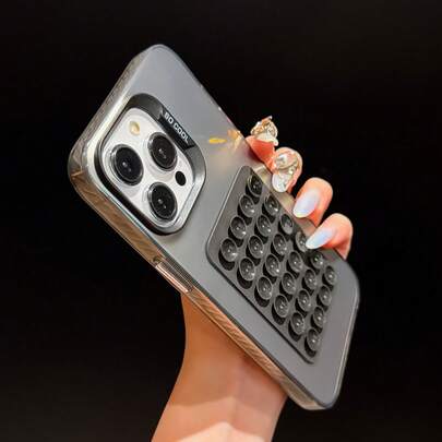 Bộ 2 ốp lưng điện thoại PC mạ điện tối giản với đế hút màu đen, phù hợp cho iPhone 16/17/14 Pro Max, 16 Pro Max, các mẫu cao cấp mới 13, 15, ốp bảo vệ cho 12/12 Pro, 11, 13 Pro Max, thiết kế unisex.