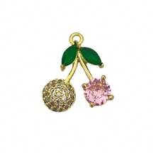 1pc Cherry Series Copper Pendant, Suitable For DIY Jewelry Accessories, Includes Cherry, Heart And Boot Elements, Vintage Style Multi-Purpose Pendant Accessory - Cherry - View 22