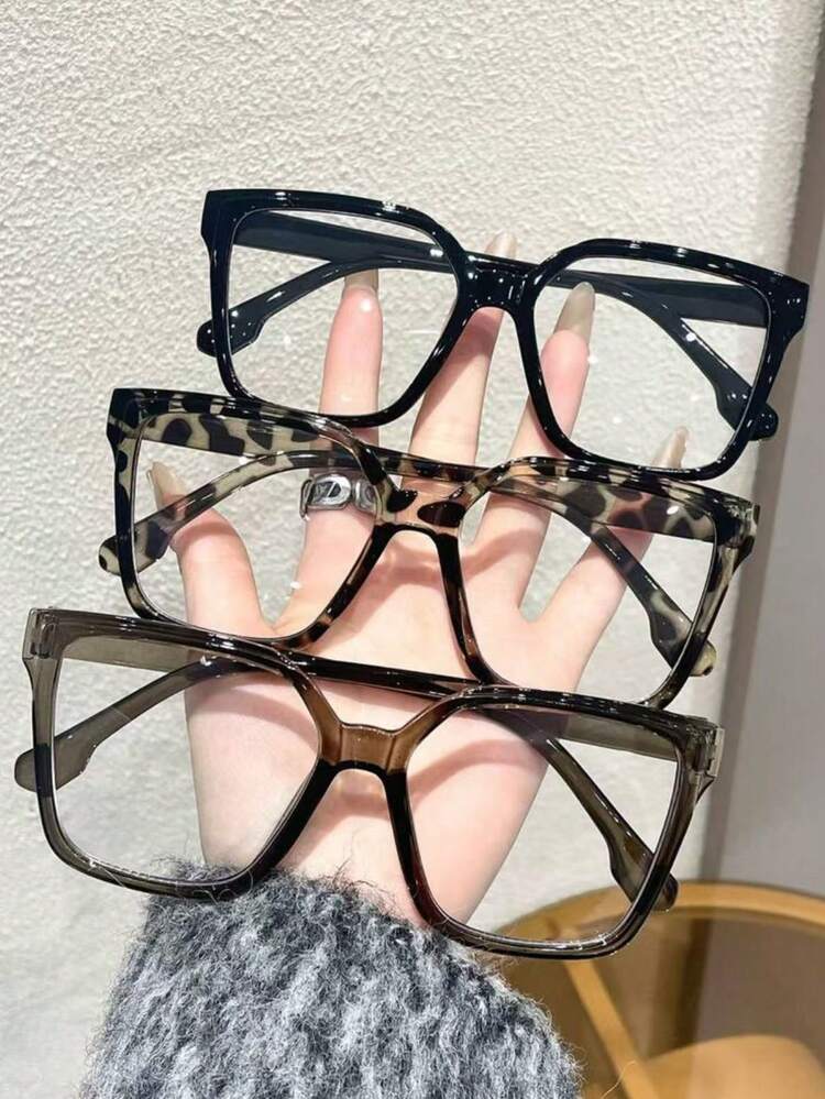 1/3 paire Set de lunettes optiques classiques et à la mode, légères. Convient pour le travail, les études, l'ordinateur, le téléphone et l'usage quotidien. Accessoire élégant sans maquillage - transparent - Voir 6