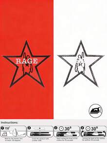 2 片个性星星刺绣布贴，1 套，红黑“RAGE”/黄黑“You Did It”两种款式可选，适用于夹克、卡车帽、包袋等，耐用布料徽章，朋克风格，DIY 服装装饰，幽默励志的星星刺绣布贴 - 五角星 - 查看 6