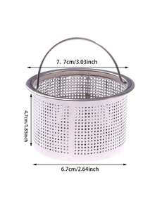 1Pc Stainless Steel Kitchen Sink Strainer Hanging Food Waste Catcher Corner Filter Rack With Fine Mesh Bags For Leftover Garbage Anti Clogging Gadgets - Multicolor - View 3