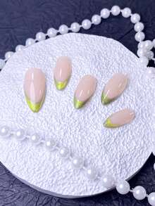 Bộ 10 miếng dán móng tay thủ công, miếng dán móng tay acrylic, miếng dán móng tay ngắn, móng giả, móng ngắn, bộ dụng cụ làm móng nghệ thuật, móng hình hạnh nhân, móng dễ thương, móng kiểu Y2K, móng kiểu Pháp, móng hồng sen, móng xanh lá cây, có kim tuyến và đá trang trí, phong cách tối giản thanh lịch phù hợp cho sử dụng hàng ngày và dự tiệc, bao gồm dụng cụ làm móng. - Màu xanh Ô liu - Xem 4