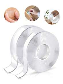 1卷高强度纳米双面胶带 - 可重复使用、不伤表面、可水洗 - 强力粘合条，适用于家庭、办公室和汽车用途 - 彩色 - 查看 7