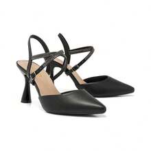 Di Valerina Formal Pumps With Rhinestone Straps, High Thin Heel, Elegant, - 黑色 - 查看 5