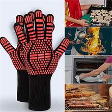 1 Pair Heat Resistant Gloves - Heat Resistant, Non-Slip Silicone Barbecue Gloves - Kitchen Cooking Gloves, For Grilling, Baking, Outdoor Camping, Picnic, Oven, Microwave - View 2