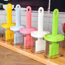 1个带油瓶的油刷，小油壶，耐热厨房烘焙工具，一体式塑料烧烤油瓶和油刷 - 彩色 - 查看 3