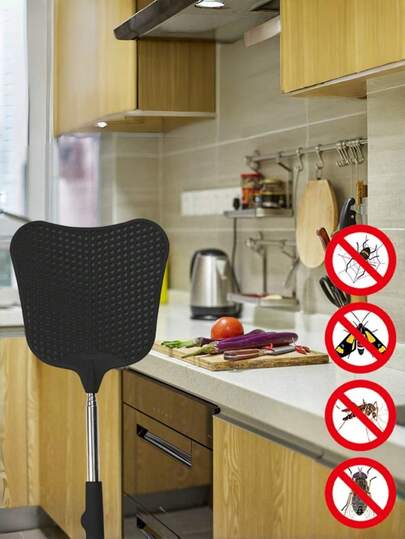 1 vợt diệt ruồi có thể thu gọn, chịu lực cao - Với tay cầm có thể kéo dài, chất liệu nhựa và thép không gỉ bền chắc, thích hợp sử dụng trong nhà/ngoài trời/lớp học - Thiết kế gọn nhẹ, dễ gấp gọn, nhanh chóng tiêu diệt ruồi và gián.