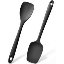 2pcs Silicone Kitchen Utensil Set, Heat Resistant Non-Stick Cooking Tools, Includes Silicone Spatula, Salad Tongs, Baking Scraper, Perfect For Baking, Mixing, Scraping, Dishwasher - Multicolor - View 1