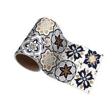 1 Roll 2M Long Boho Moroccan Geometric Floral Peel And Stick Wall Sticker, 10/15/20/30cm Width Luxury Gold Grey Blue Wallpaper Border, Waterproof Self-Adhesive Removable For Kitchen Backsplash Bathroom Living Room DIY Home Decor - A - View 10