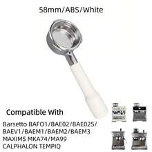 1 tay cầm lọc cà phê không đáy 58mm tương thích với máy pha cà phê espresso Barsetto/Calphalon, tay cầm lọc 3 tai bằng thép không gỉ kèm giỏ lọc, tay cầm thay thế cho máy pha cà phê espresso. - Nhiều màu - Xem 2