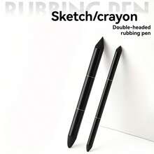 Bộ 2/6 cọ vẽ hai đầu bằng thép, cọ vẽ phác thảo/màu sáp dầu, cọ vẽ nghệ thuật đầu mút EVA. - Bộ - Xem 2