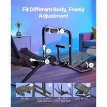 Lenkständer, Racing Wheel Stand für integrierte Simulator-Cockpits, für Logitech G25, G27, G29, G920, G923, Thrustmaster T300RS, TX F458, T500RS, T3PA-PRO (F1/GT) und CSR-Pedale, Schwarz - für  G25, G27, G29, G920, G923, integriert - Übersicht 4