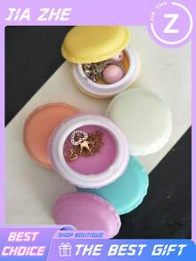 Hộp đựng trang sức hình bánh macaron dễ thương đa năng, hộp đựng đồ nhỏ, hộp đựng nhẫn và trang sức, hộp đựng thuốc, túi mini xách tay, hộp đựng bông tai và nhẫn. - Nhiều màu - Xem 5
