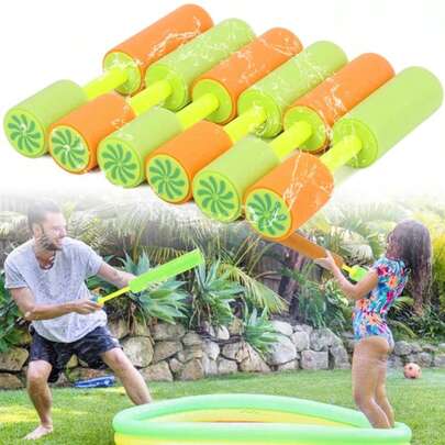 6pcs Kids EVA Foam Water Guns - Pull Type Squirt Toys, Suitable For Swimming Pool, Beach And Summer Outdoor Water Gun Games, Lightweight Interactive Toys For Parents And Children