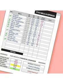 Monthly Bill Payment Checklist: Premium Bill Tracking Notebook (8" X 10"), 4-Year Planner, Includes 960 Records - Red - View 4