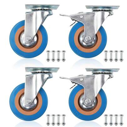 4x Heavy Duty 200KG 75mm Swivel Castor Wheels Furniture Trolley Caster