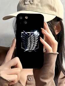 Emblema plateado de  con alas negras.funda de teléfono Fundas compatibles con ,Apple,VIVO,OPPO,,, y Honor.Fabricadas en silicona TPU,ofrecen protección contra golpes y caídas. - Negro - Ver 3
