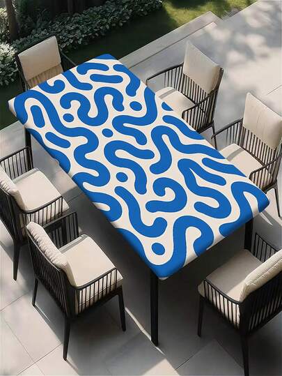 1pc Fresh Striped Tablecloth, Minimalist Style Decor, Polyester Material, Rectangular, Suitable For Dining Table, Coffee Table, Entryway, Party, Wedding, Picnic