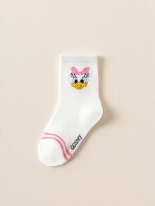 Disney 5 pares de calcetines de tripulación genuinos de la familia Mickey Mouse para niños, diseño de dibujos animados lindos, calcetines de estudiante cómodos, transpirables y de moda, ideales para uso diario, regreso a la escuela y regalos festivos - Multicolor - Ver 8