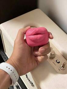 1 pieza Funda protectora de silicona con forma de labios compatible con Apple Pro/Pro2, Funda suave para los nuevos auriculares de 4ta generación de Apple, diseño de labios rosados - Rosa Roja - Ver 4