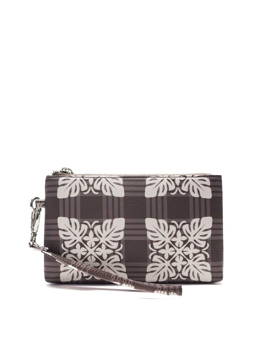 Ví nylon in họa tiết nhiệt đới mới về, ví cầm tay thời trang dung tích lớn. - Volcanic Gray - Xem 1