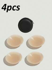 2/4/8片装可重复使用硅胶乳贴，无缝隐形自粘乳贴 - 女士内衣及配饰 - 杏色 - 查看 9