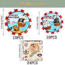 Cartoon Pirate Disposable Tableware Set, 7/9 Inch Party Plates, Disposable Paper Plates, Cups, Napkins, Suitable For Holidays, Weddings, Engagements, Birthdays, Parties, Celebrations - Multicolor - View 14