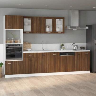 vidaXL Spülenunterschrank Lyon Braun Dunkle Eiche 80x46x81,5cm Holzwerkstoff,Küchenschrank, Gastronomieschrank, Gastro Möbel, Küchenmöbel, Aufbewahrungsschrank