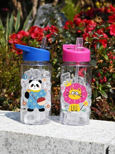 500ml Astronaut & Dinosaur Water Bottle, Cute Student Water Cup With Straw, Best Gift For Girls And Boys, Suitable For Outdoor, Campus, Sports, Graduation Season, Portable