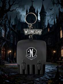 Wednesday Officially Licensed PVC Keychain Figurine Bag Clip Charms Wednesday Anime Collector Keyring Backpack Decor Gift 1Pc MGM - Multicolor - View 1