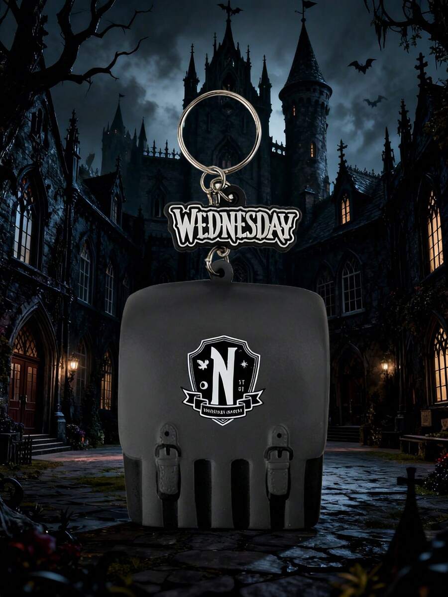 Wednesday Officially Licensed PVC Keychain Figurine Bag Clip Charms Wednesday Anime Collector Keyring Backpack Decor Gift 1Pc MGM - Multicolor - View 1